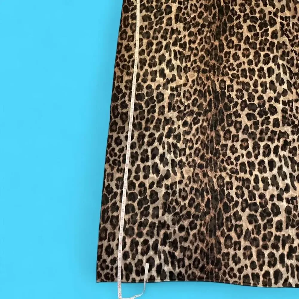 Leopard print sheer scarf wrap